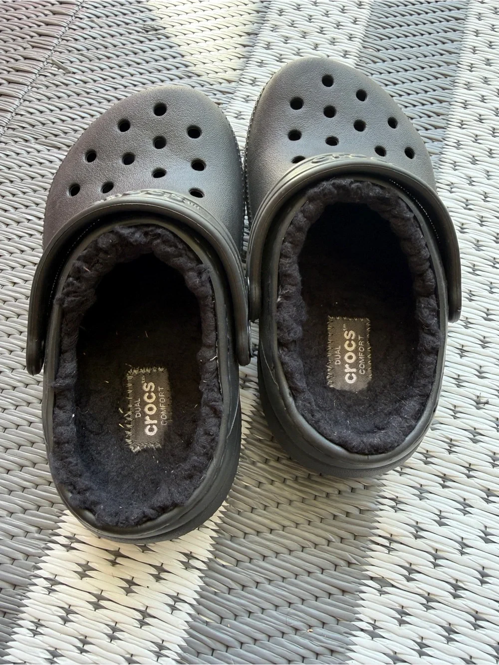 Black Toddler Fleece Lined Crocs